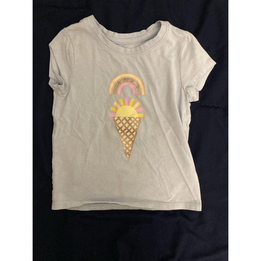 4T Cat & Jack girl clothes - 1 piece T shirt | solid ice cream & summer theme